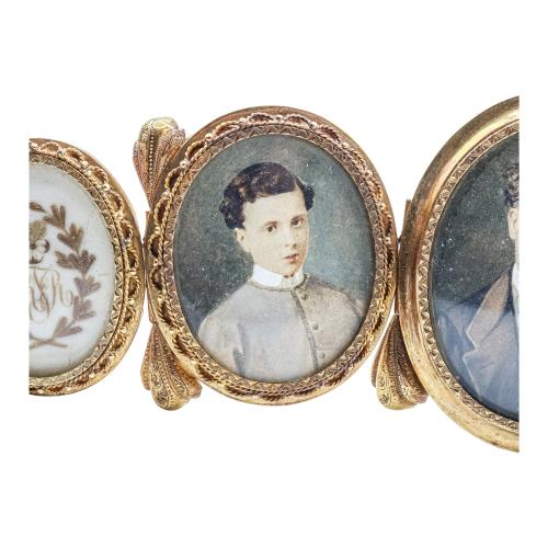 BRAZALETE CON MINIATURAS DEL SIGLO XIX