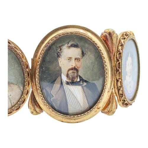 BRAZALETE CON MINIATURAS DEL SIGLO XIX