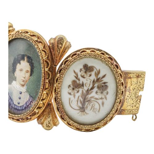 BRAZALETE CON MINIATURAS DEL SIGLO XIX