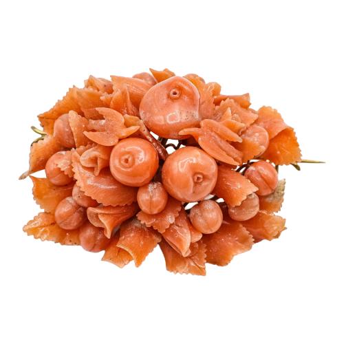 PULSERA Y BROCHE CORAL DEL SIGLO XIX
