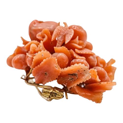 PULSERA Y BROCHE CORAL DEL SIGLO XIX