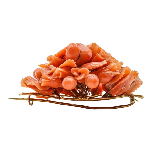 PULSERA Y BROCHE CORAL DEL SIGLO XIX