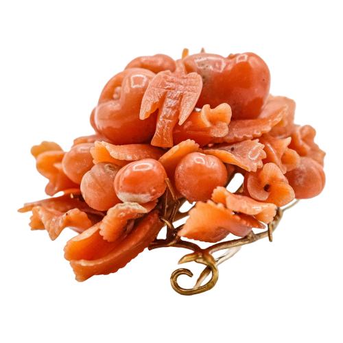 PULSERA Y BROCHE CORAL DEL SIGLO XIX