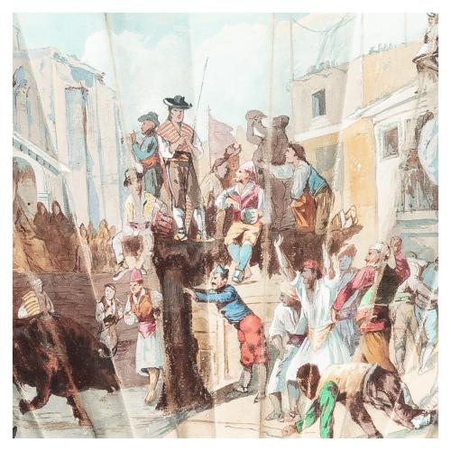 ABANICO ISABELINO ENMARCADO DEL SEGUNDO TERCIO DEL SIGLO XIX