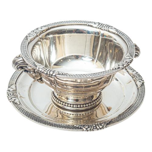 SALSERA DE PLATA DE MEDIADOS DE SIGLO XX