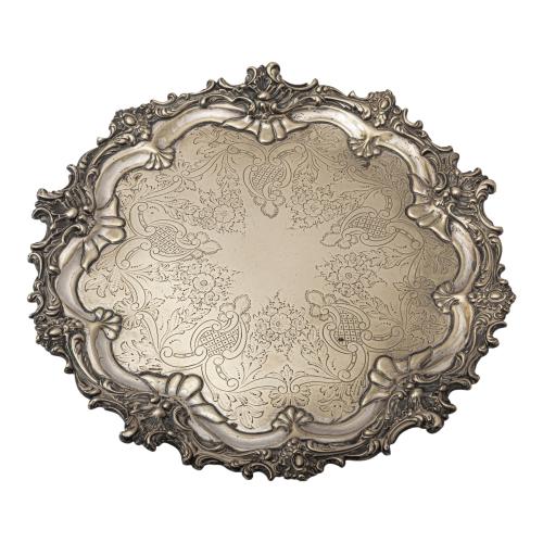 CENTRO DE MESA DE PLATA DE MEDIADOS DE SIGLO XX