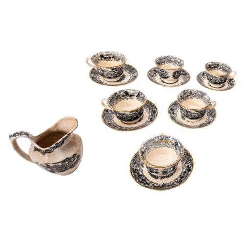 CONJUNTO DE TAZAS DE DESAYUNO DE MEDIADOS DE S. XX