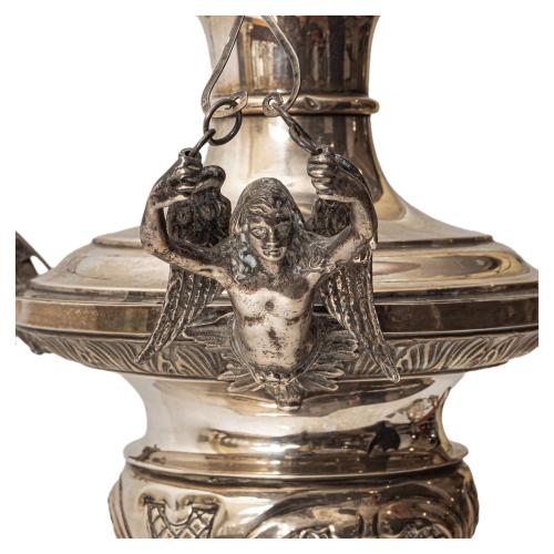 LÁMPARA BOTIVA DE PLATA DEL SIGLO XIX
