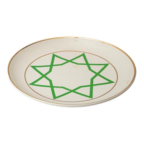 PLATO DE LOZA ESMALTADA,  S.XX