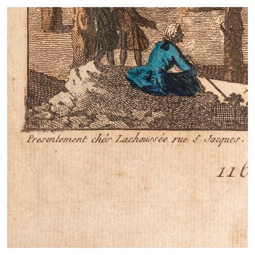 PAREJA DE GRABADOS FRANCESES DEL SIGLO XVIII