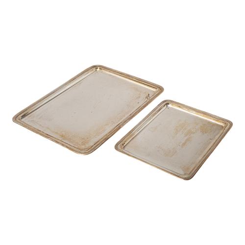 DOS BANDEJAS DE PLATA DE MEDIADOS DE S. XX