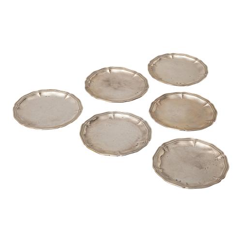 SEIS PLATITOS PANEROS DE PLATA DE MEDIADOS DE S. XX
