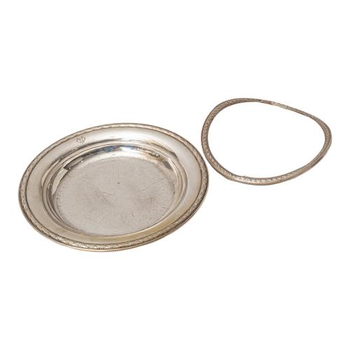 PLATO Y ARO DE PLATA DE MEDIADOS DE S. XX