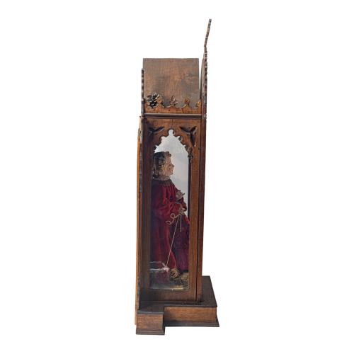 NIÑO JESÚS CAP I POTA EN VITRINA NEOGÓTICA S. XIX
