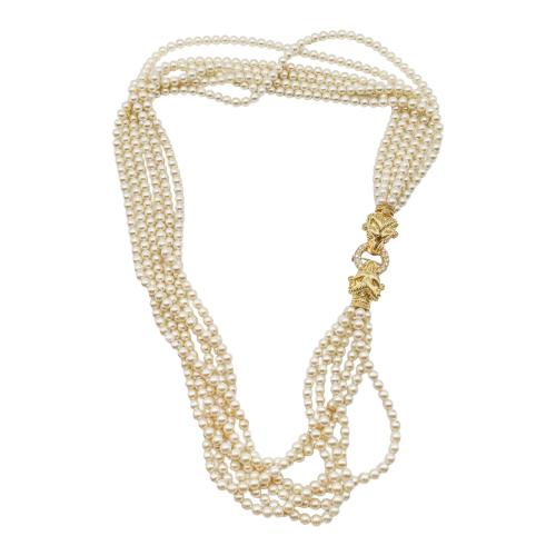 GRAN COLLAR ITALIANO DE PERLAS CON CARNEROS