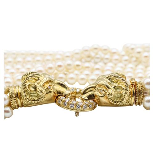GRAN COLLAR ITALIANO DE PERLAS CON CARNEROS