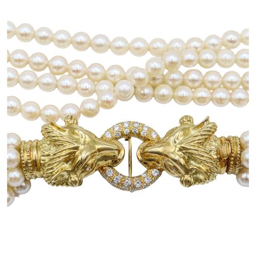 GRAN COLLAR ITALIANO DE PERLAS CON CARNEROS