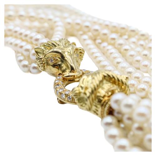 GRAN COLLAR ITALIANO DE PERLAS CON CARNEROS