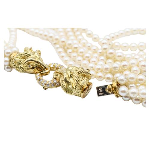 GRAN COLLAR ITALIANO DE PERLAS CON CARNEROS