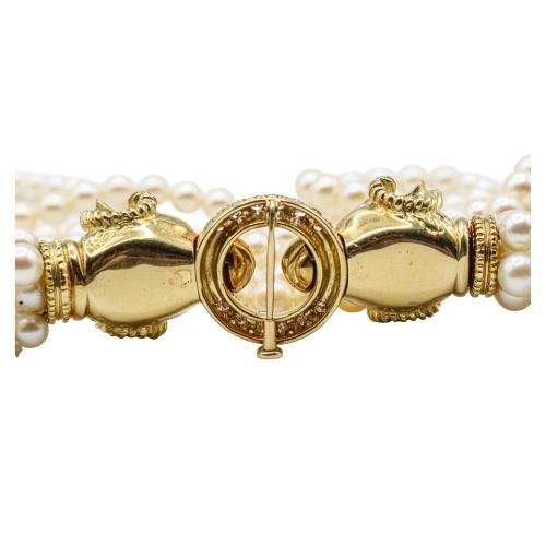 GRAN COLLAR ITALIANO DE PERLAS CON CARNEROS