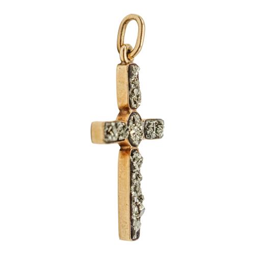 CRUZ COLGANTE CON PIRITA