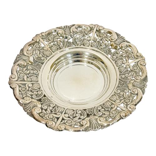 CENTRO DE MESA EN PLATA DE MEDIADOS DEL S.XX