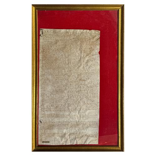 MANUSCRITO ENMARCADO DEL S.XVII