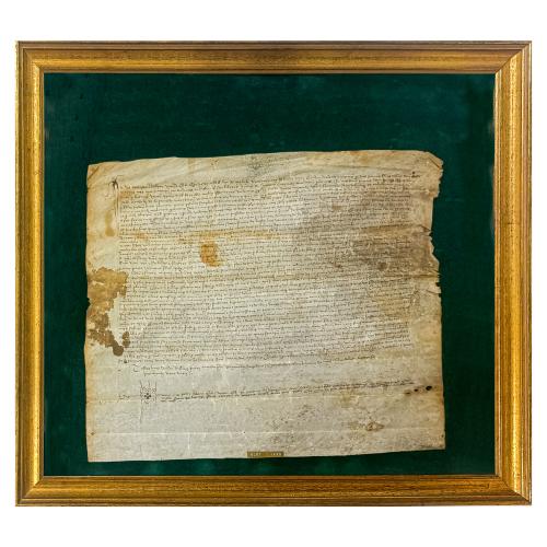 MANUSCRITO DEL S.XV ENMARCADO.