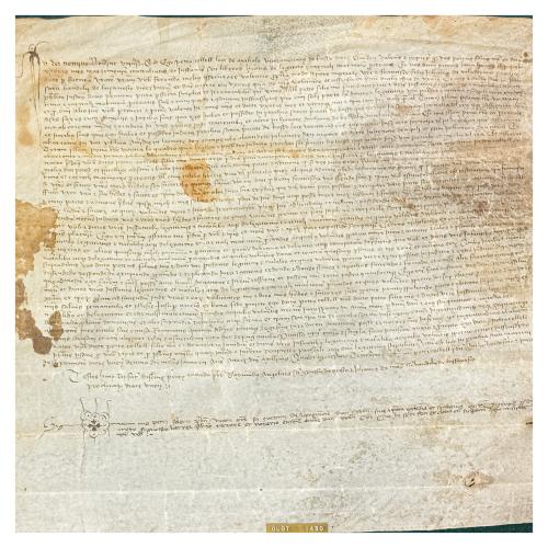 MANUSCRITO DEL S.XV ENMARCADO.