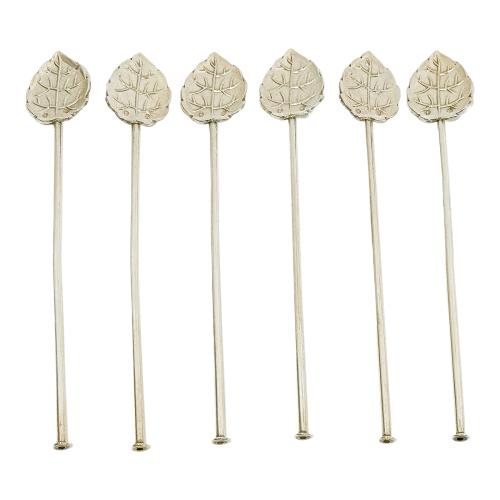 SEIS CAÑAS PARA COCTAIL DE PLATA DEL ÚLTIMO TERCIO S. XX