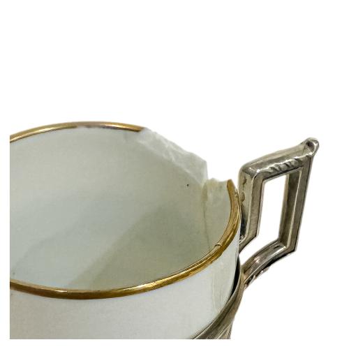 SEIS TAZAS DE PLATA DE MEDIADOS DE SIGLO XX