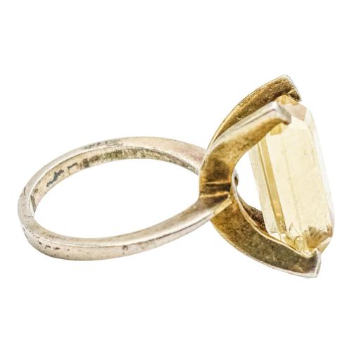 ANILLO DE PLATA CON CUARZO CITRINO