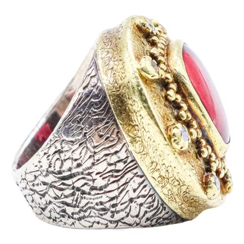 ANILLO CON RUBÍ Y DIAMANTES