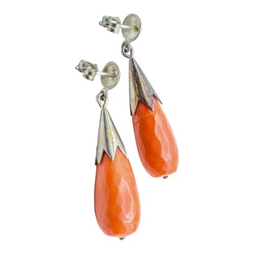 PENDIENTES LARGOS CON CORAL