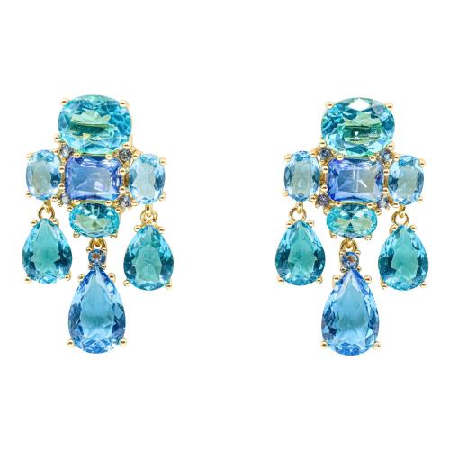 PENDIENTES CON CIRCONITAS AZULES