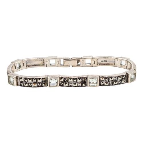 PULSERA CON PRASIOLITAS Y MARQUESITAS