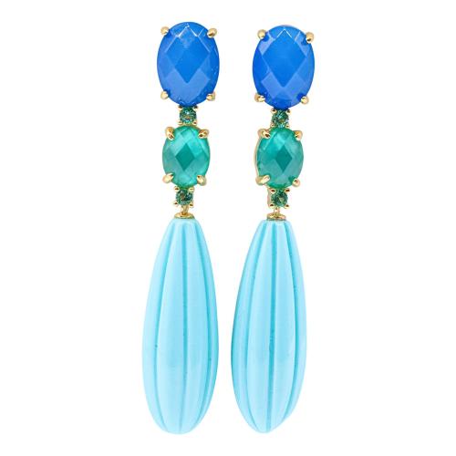 PENDIENTES LARGOS AZULES