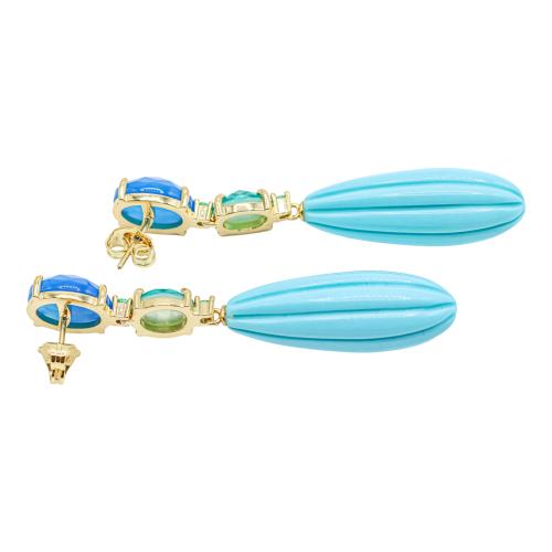 PENDIENTES LARGOS AZULES