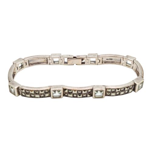 PULSERA CON PRASIOLITAS Y MARQUESITAS