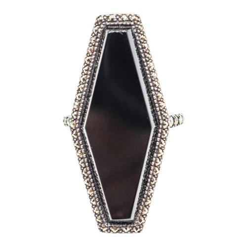 ANILLO ROSETÓN CON ÓNIX NEGRO
