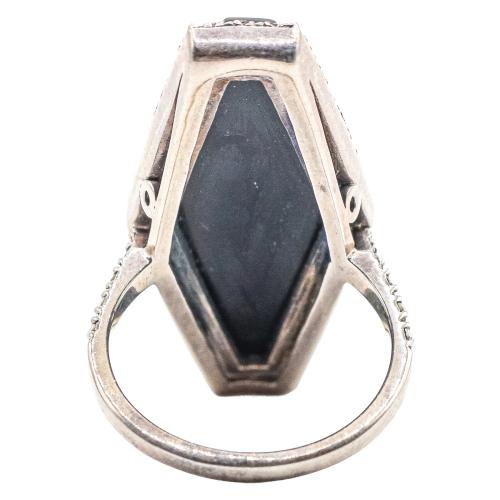 ANILLO ROSETÓN CON ÓNIX NEGRO