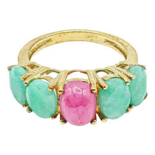 ANILLO CON RUBÍES Y ESMERALDAS