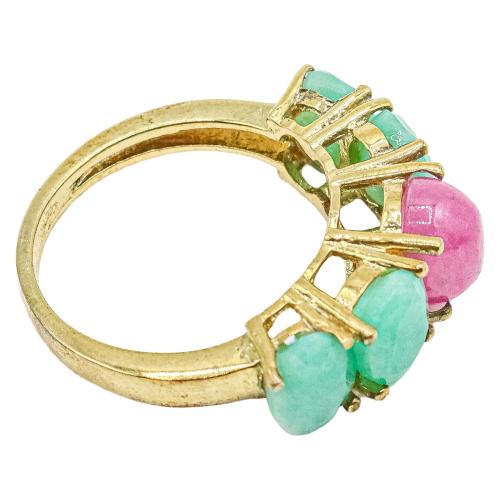 ANILLO CON RUBÍES Y ESMERALDAS