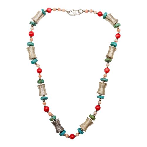 COLLAR CON TURQUESA Y CORAL