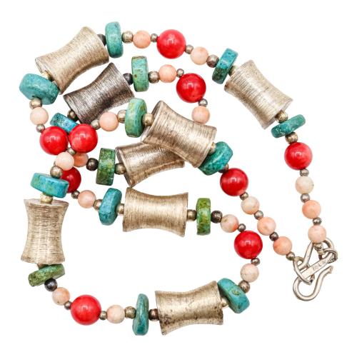 COLLAR CON TURQUESA Y CORAL