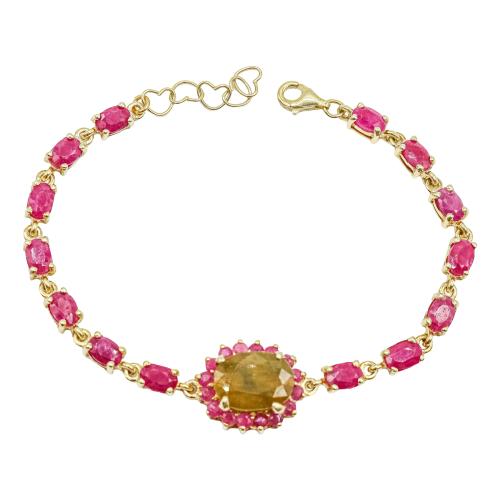 PULSERA CON RUBÍES Y ÓPALO