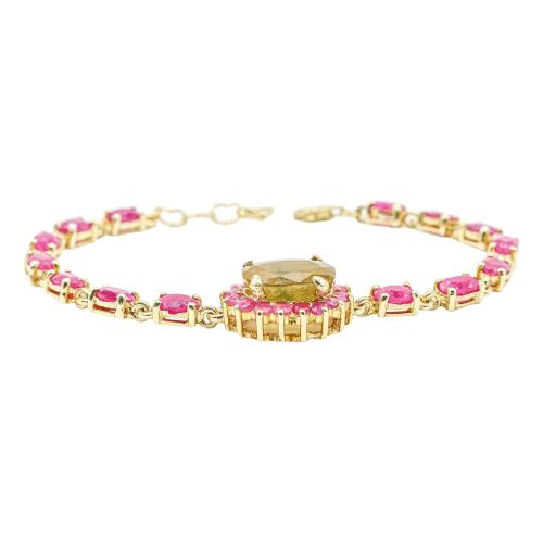 PULSERA CON RUBÍES Y ÓPALO