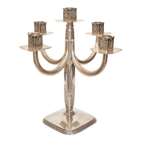 CANDELABRO DE PLATA DE MEDIADOS DE SIGLO XX