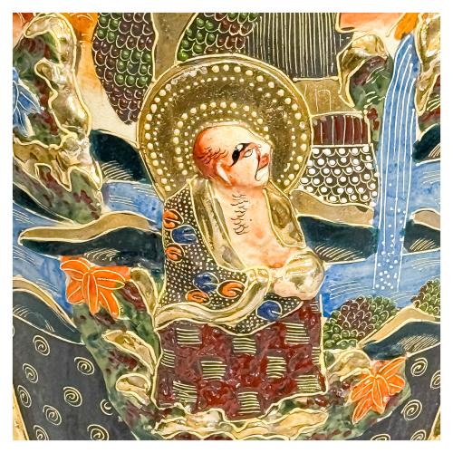 JARRÓN JAPONÉS SATSUMA DE MEDIADOS DEL S.XX