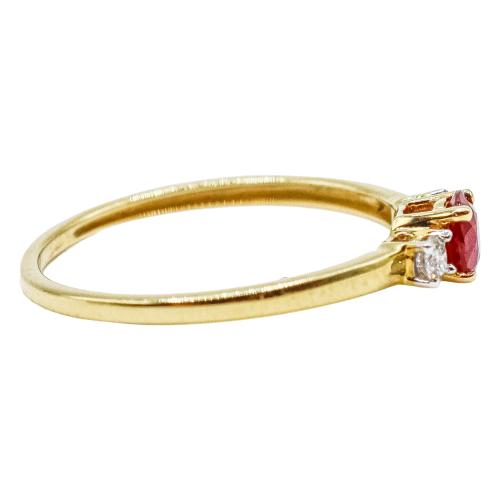ANILLO CON RUBÍ Y BRILLANTES